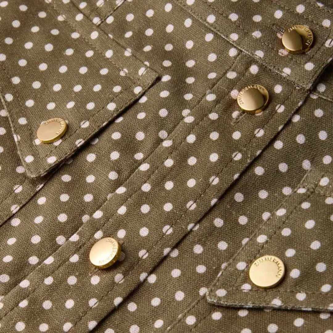 Luna Cargo Midi Skirt in Olive Dot