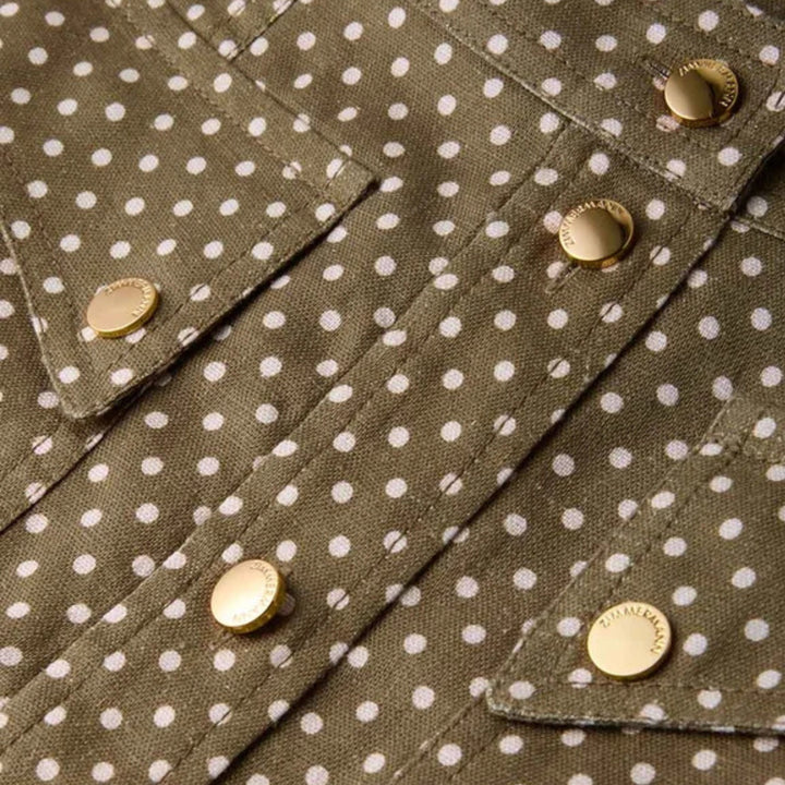 Luna Cargo Midi Skirt in Olive Dot