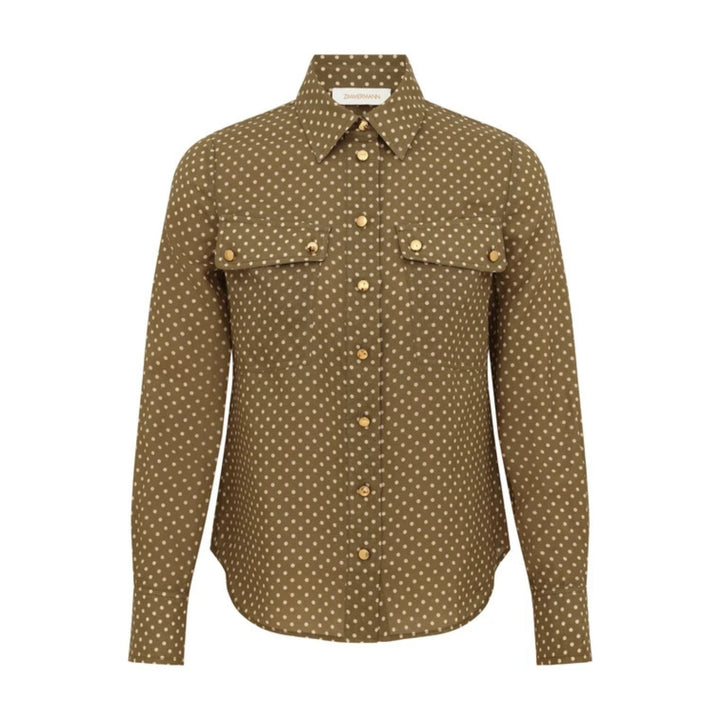 Luna Cargo Shirt in Olive Dot