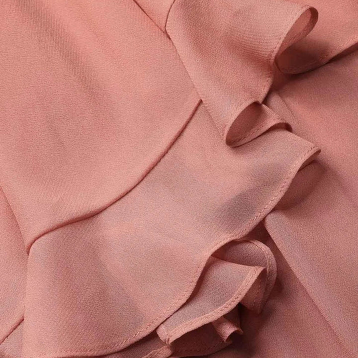 Luna Frilled Slip Dress in Dusty Rose