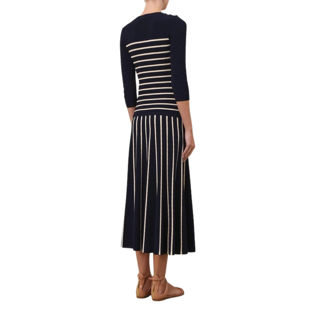 Luna Striped Top in Navy Cream