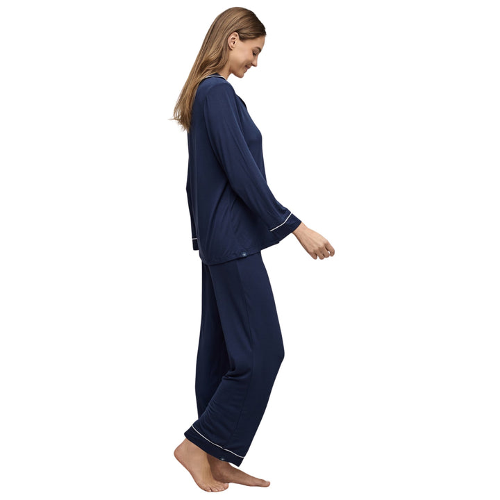 Luxe Milk Jersey Piped Pajamma, Indigo