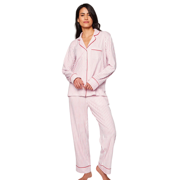 Luxe Pima Women's Antique Red Ticking Pajama