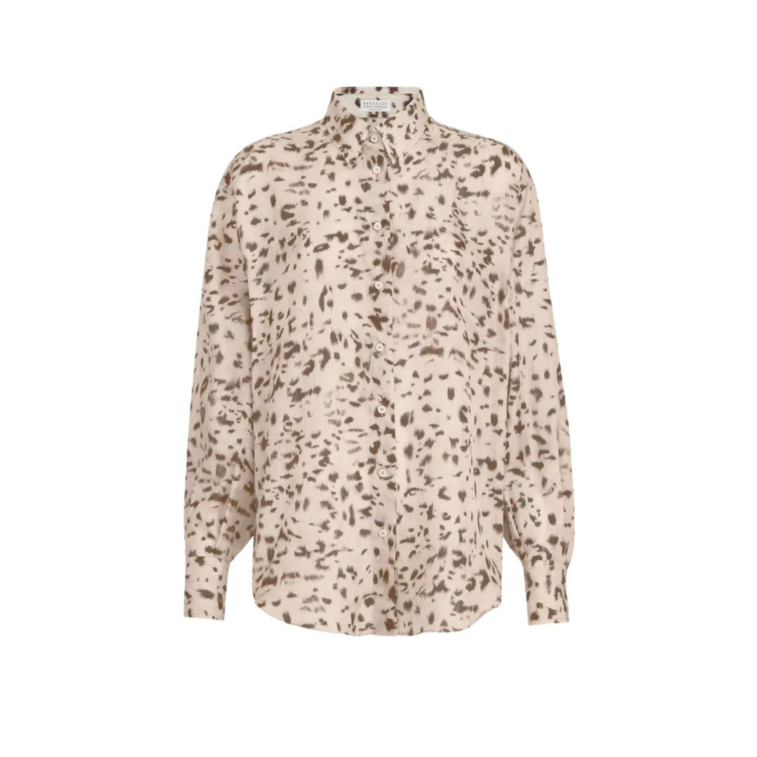 Lynx Print Silk Shirt
