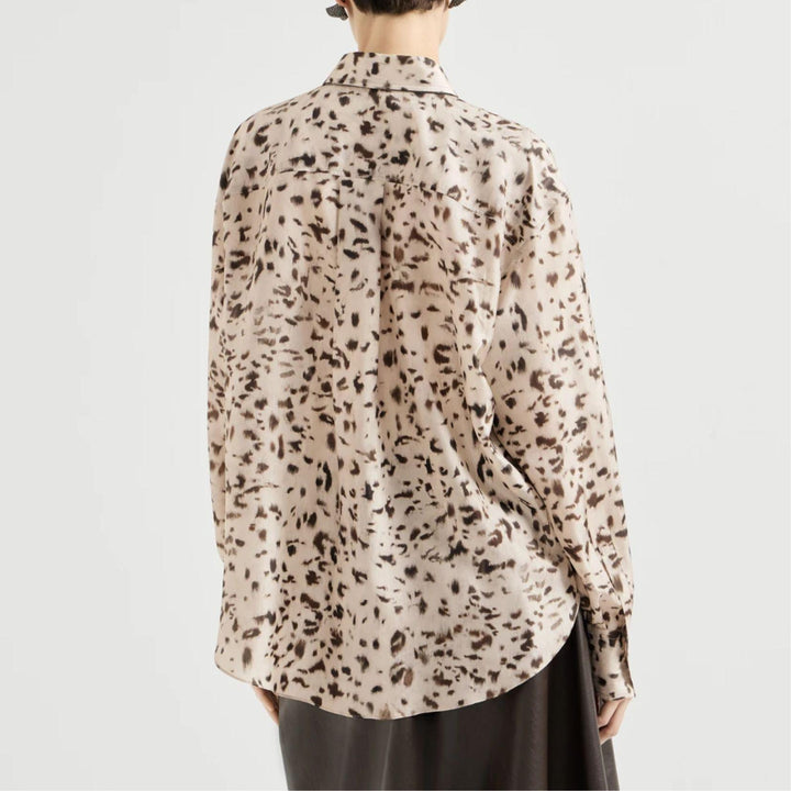 Lynx Print Silk Shirt