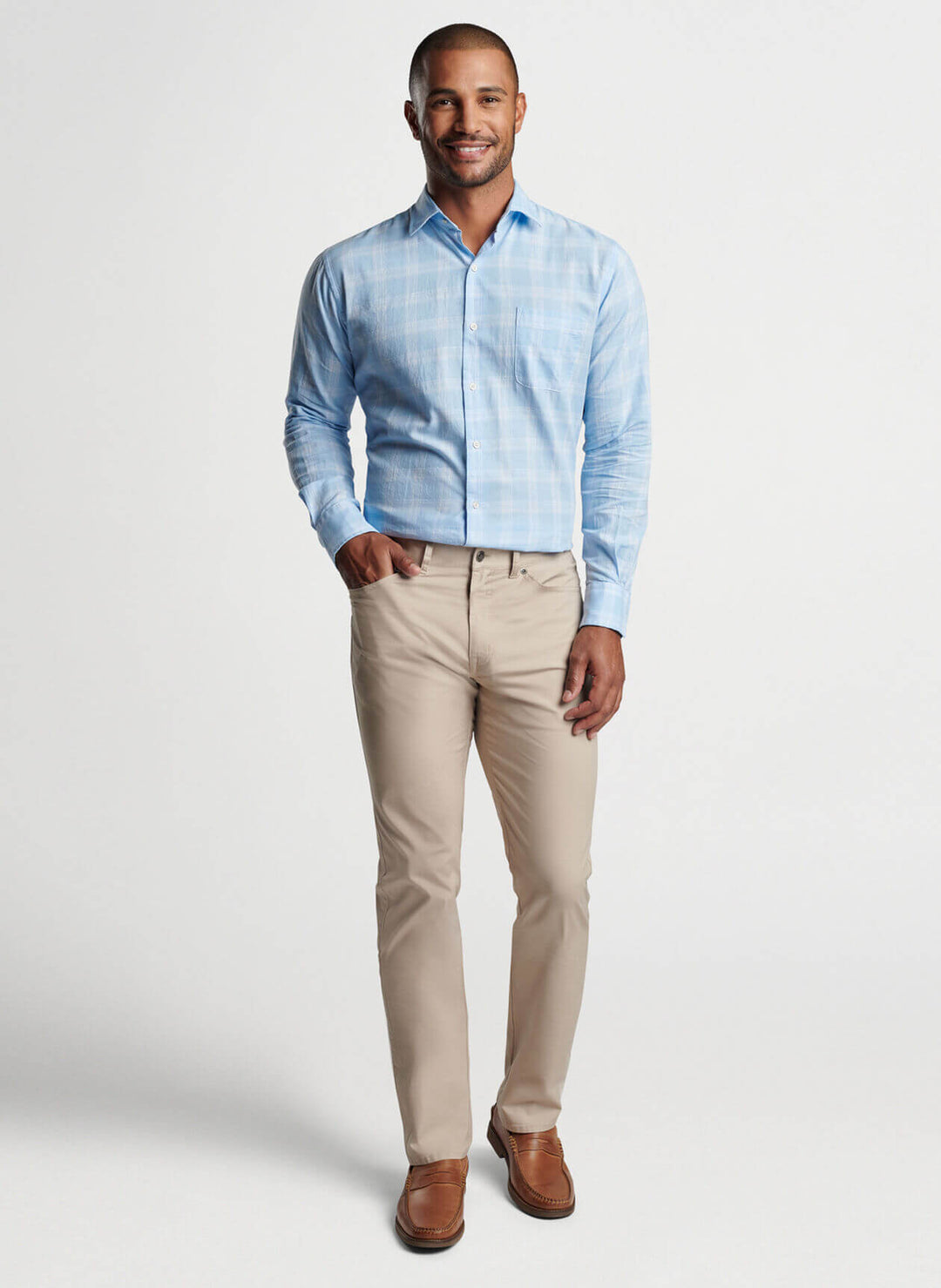 Solana Cotton Sport Shirt - Cottage Blue - XXL