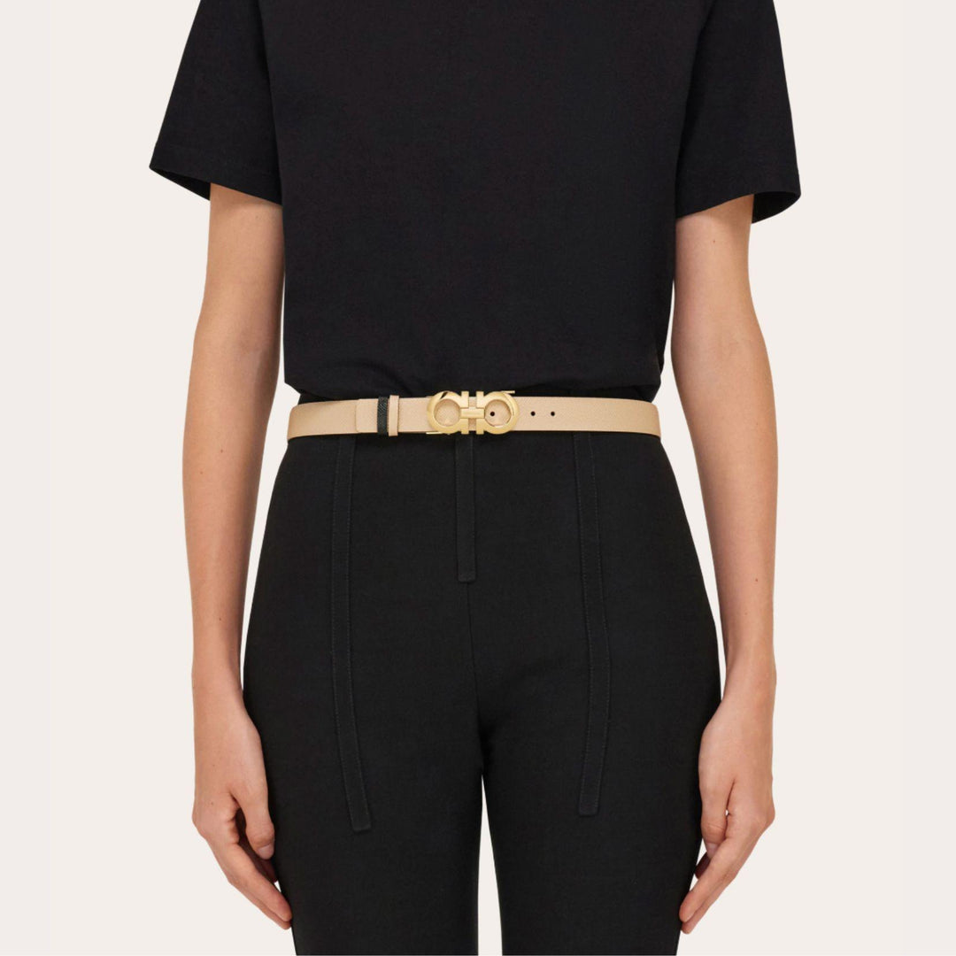 Reversible Gancini Leather Belt