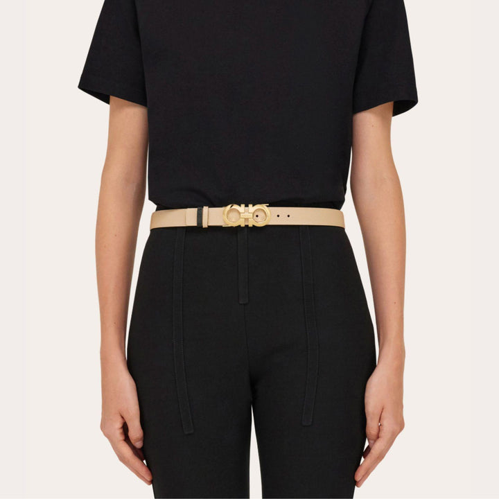Reversible Gancini Leather Belt