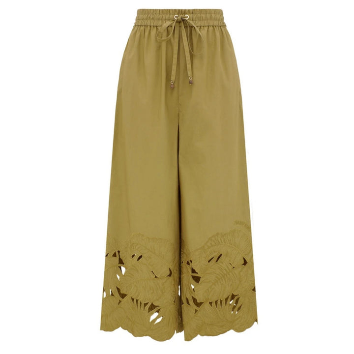 Mahon Embroidered Pant in Moss