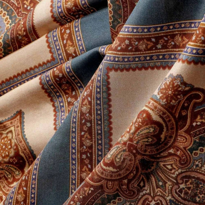 Mahon Waisted Maxi Dress in Dark Blue Paisley