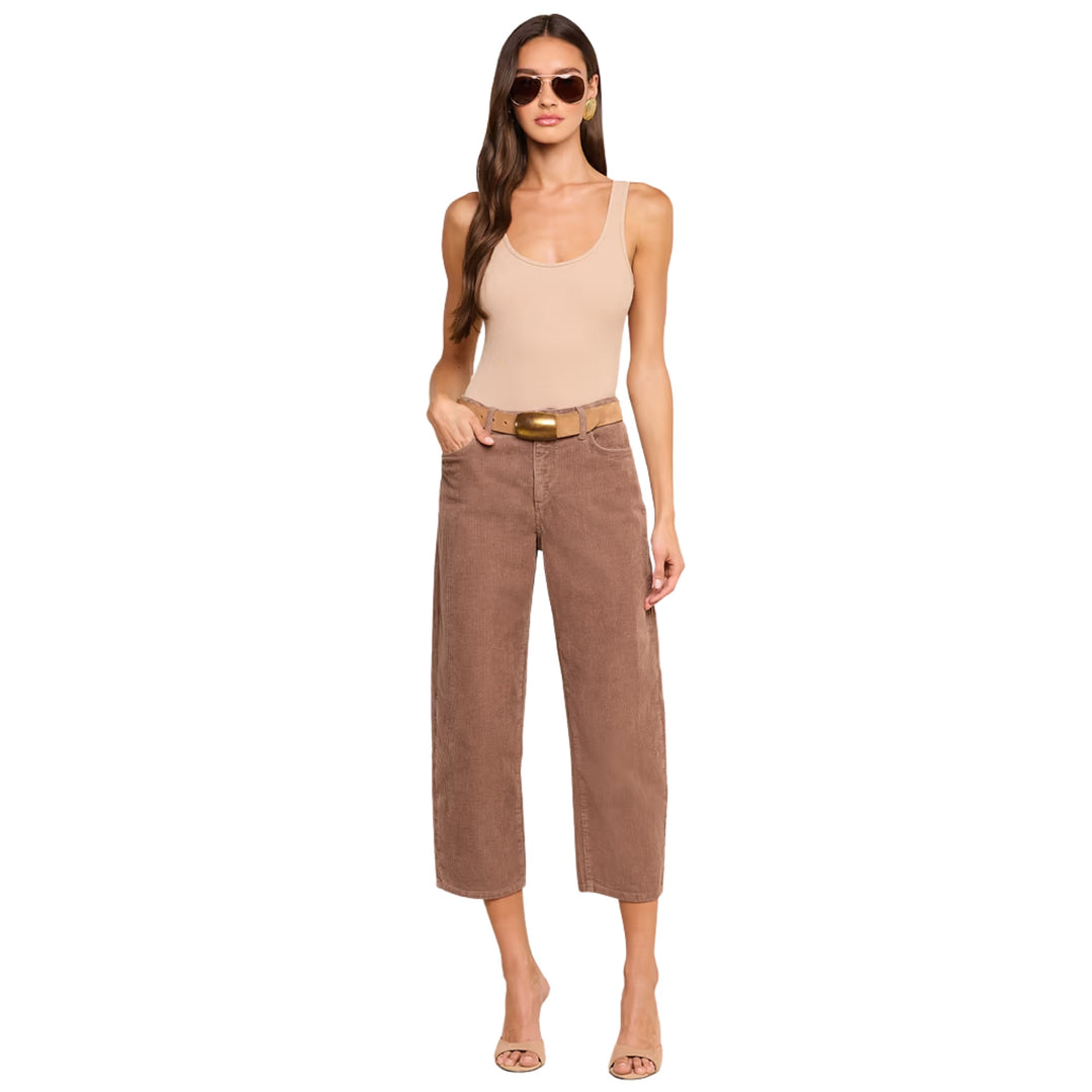 Mallis High Rise Bow Leg Jean in Cardamom