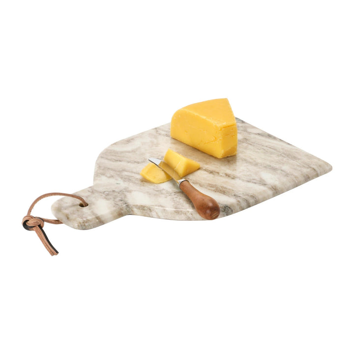 Marble Cheese Board with Canape Knife - Set of 2