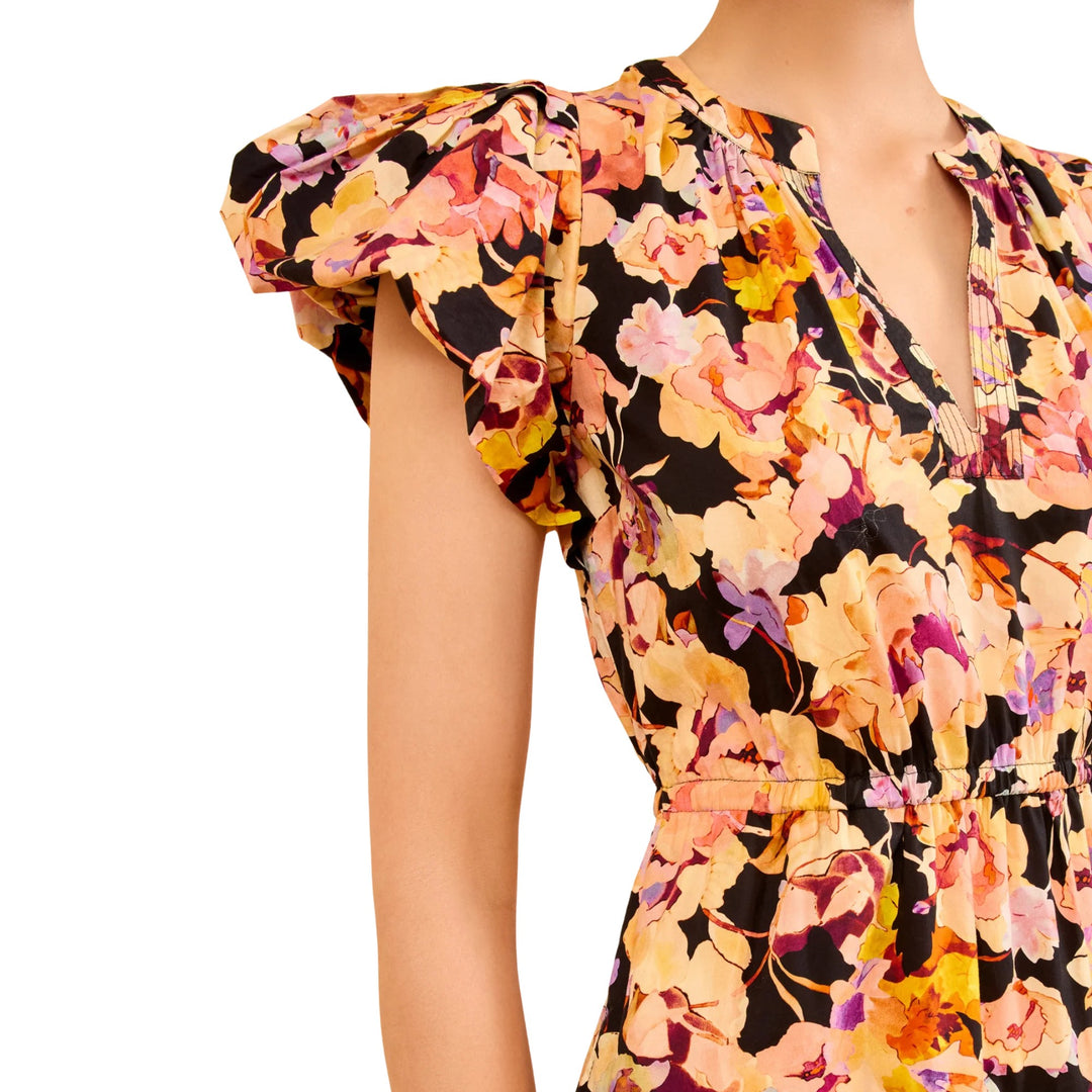 Marin Cotton Midi Dress in Night Bloom