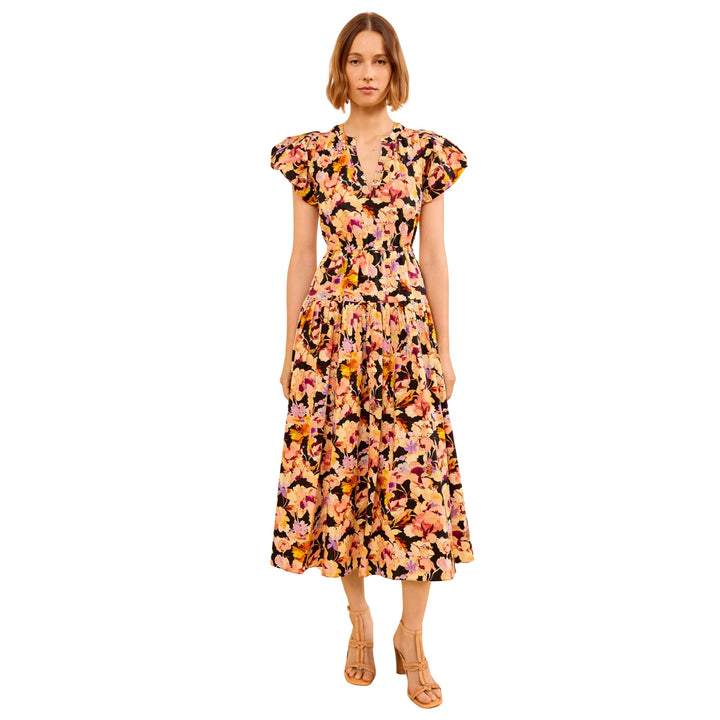 Marin Cotton Midi Dress in Night Bloom
