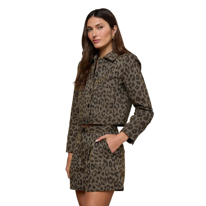 Marla Crop Jacket in Leopard