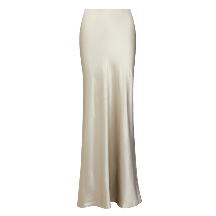 Medina Silk-Blend Maxi Skirt in Pewter