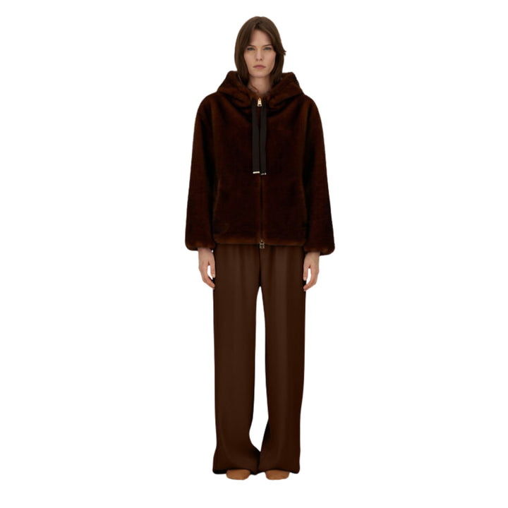 Melange Alternative Mink Blouson Jacket with Hood