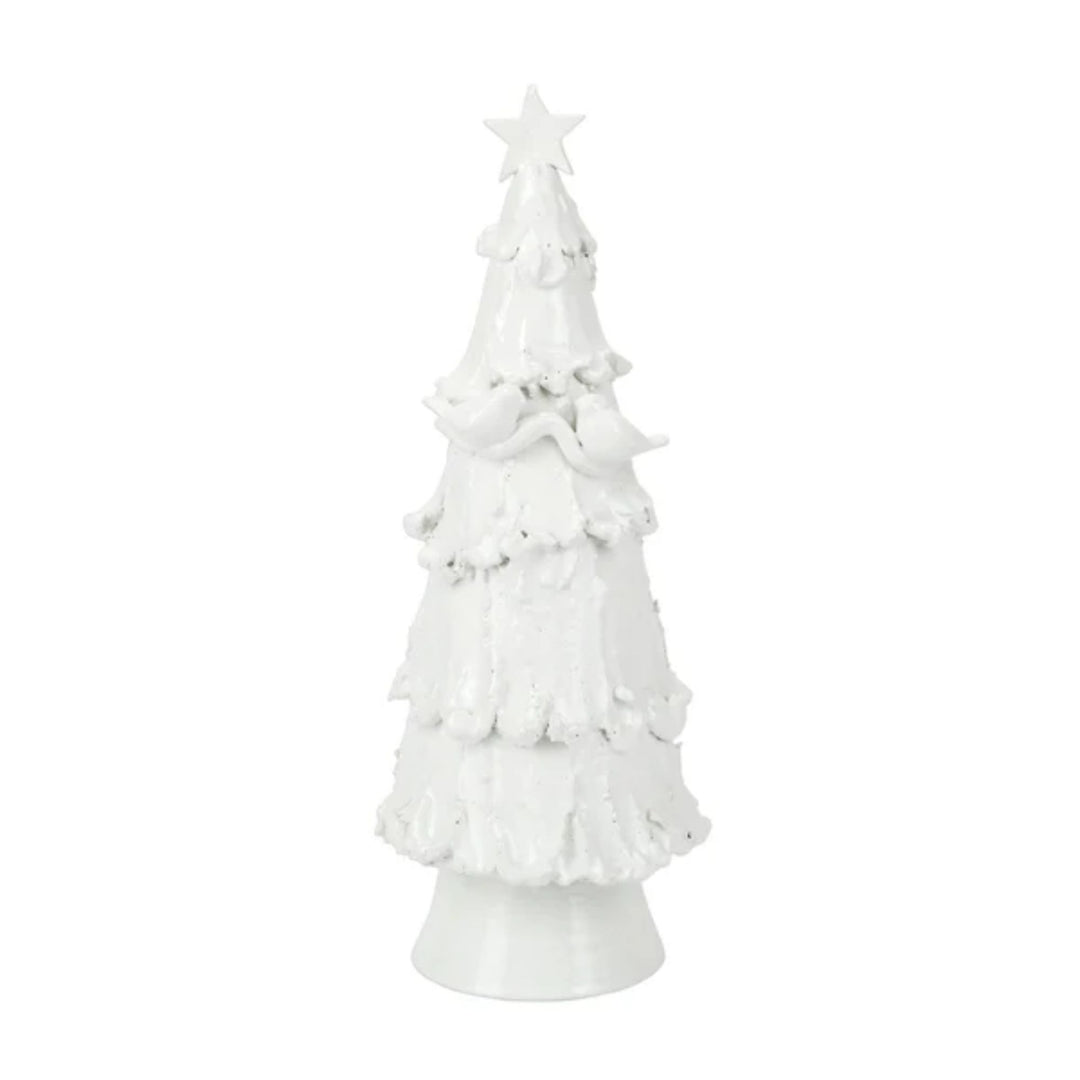 Foresta White Large Tree with Red Birds and Stars