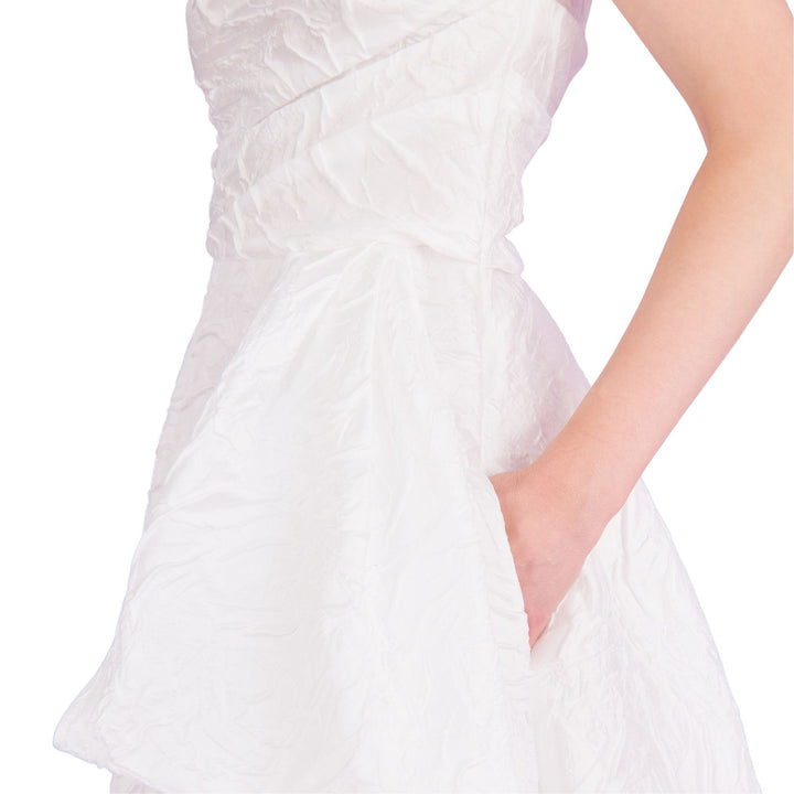 Off The Shoulder Jacquard Dress with Sash