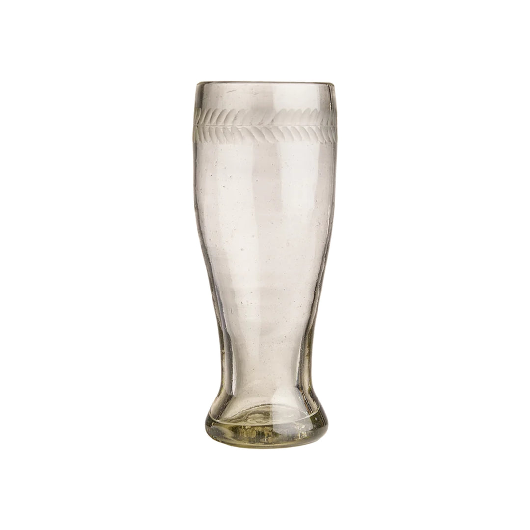Milpa Michelada Clear Glass w/Laurel Engraved
