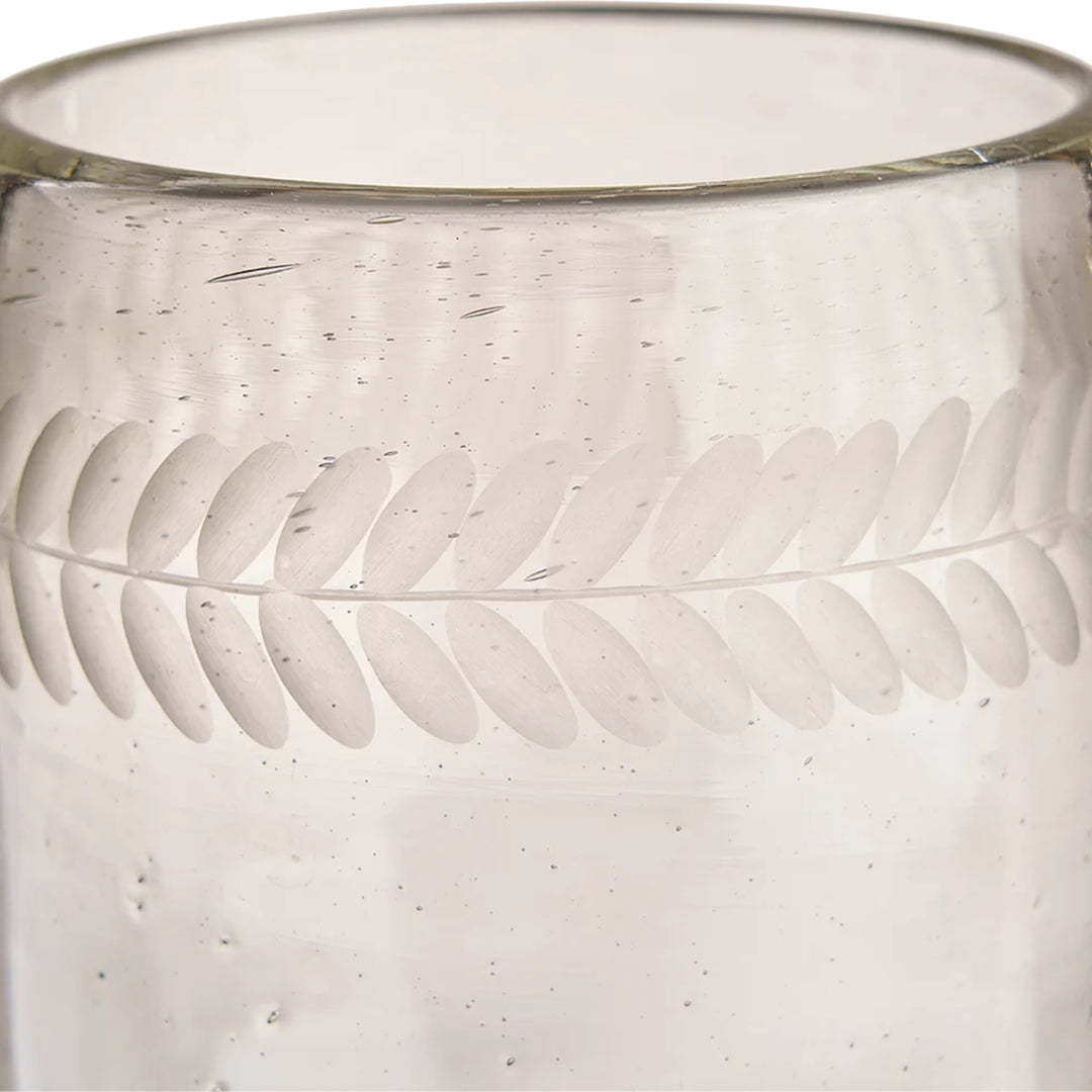 Milpa Michelada Clear Glass w/Laurel Engraved