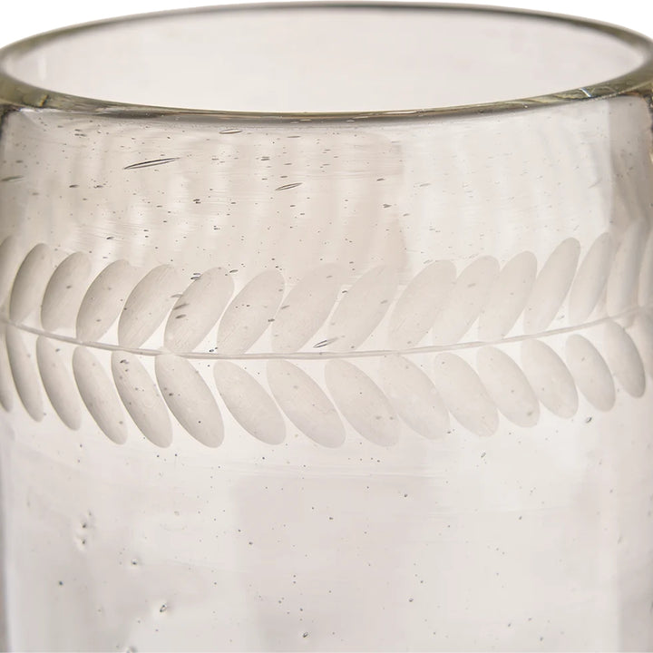 Milpa Michelada Clear Glass w/Laurel Engraved