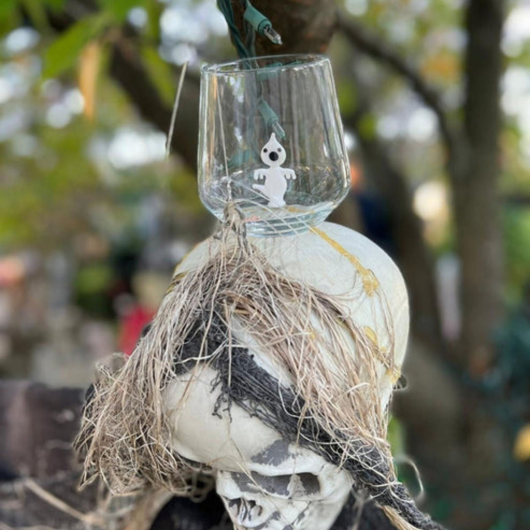Minizoo Drinking Glass - Handmade Wreath Figure, front
