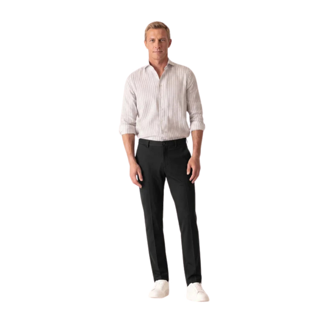 Mobile Flat Front Pant - Twilight Twill Jersey in Black