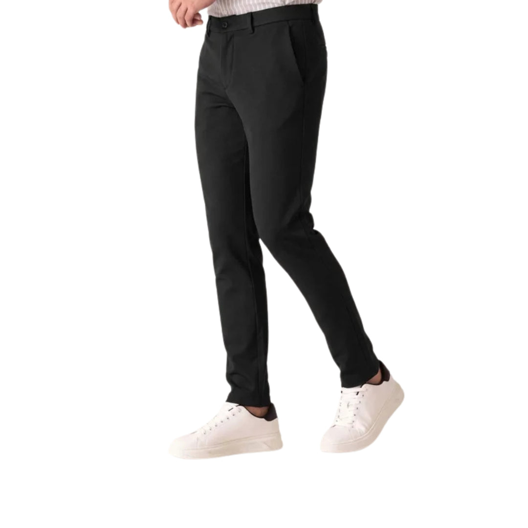Mobile Flat Front Pant - Twilight Twill Jersey in Black