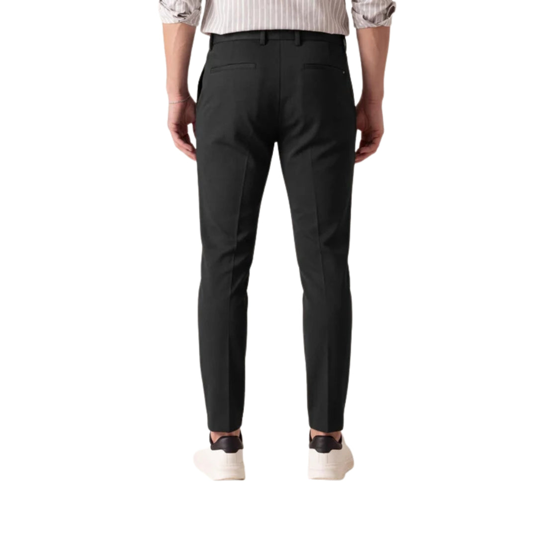 Mobile Flat Front Pant - Twilight Twill Jersey in Black