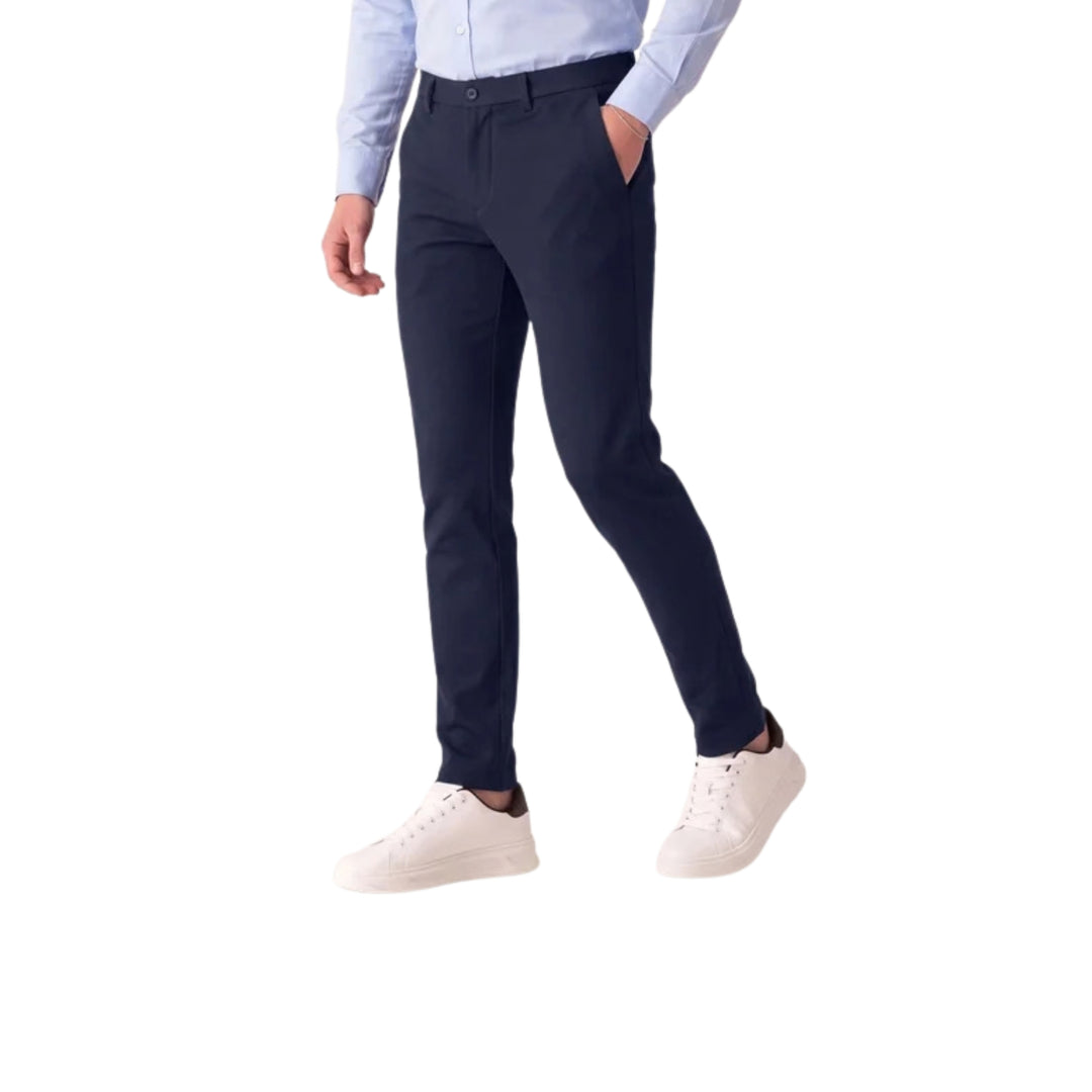 Mobile Flat Front Pant - Twilight Twill Jersey in Midnight