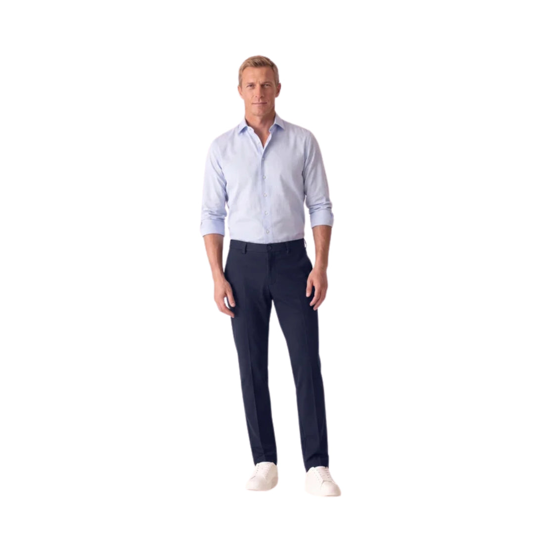 Mobile Flat Front Pant - Twilight Twill Jersey in Midnight