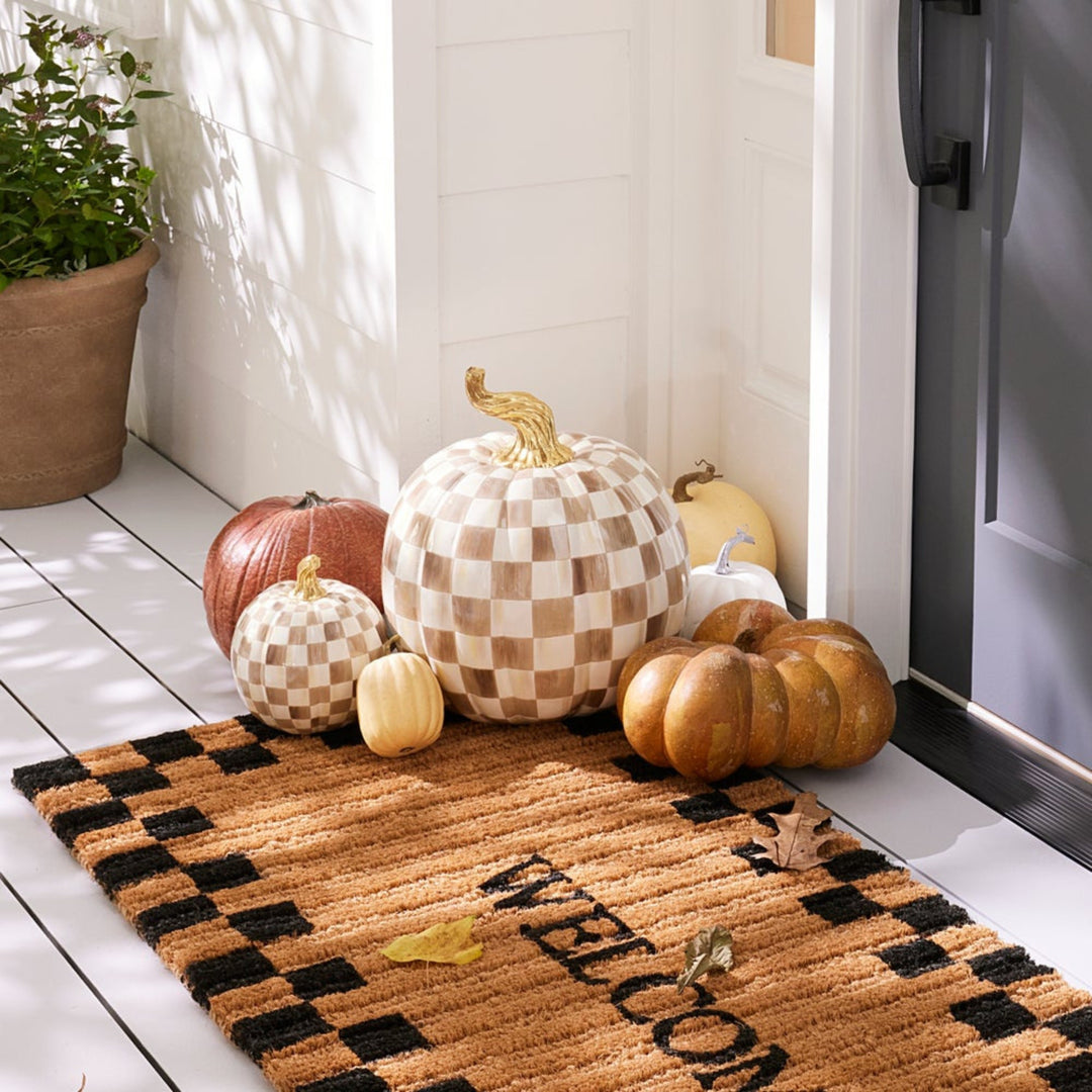 Mocha Check Pumpkin - Large