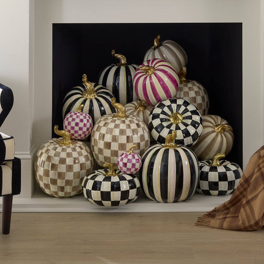 Mocha Check Pumpkin - Large