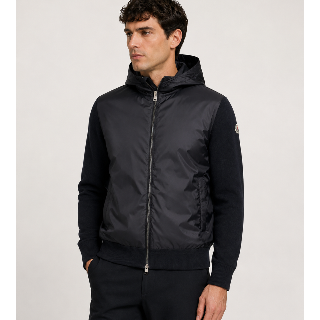 Hooded Cardigan Jacket in Navy