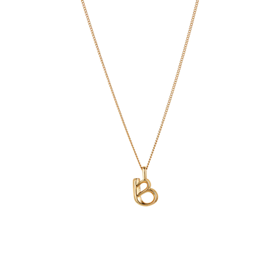 Monogram Necklace - B - High Polish Gold