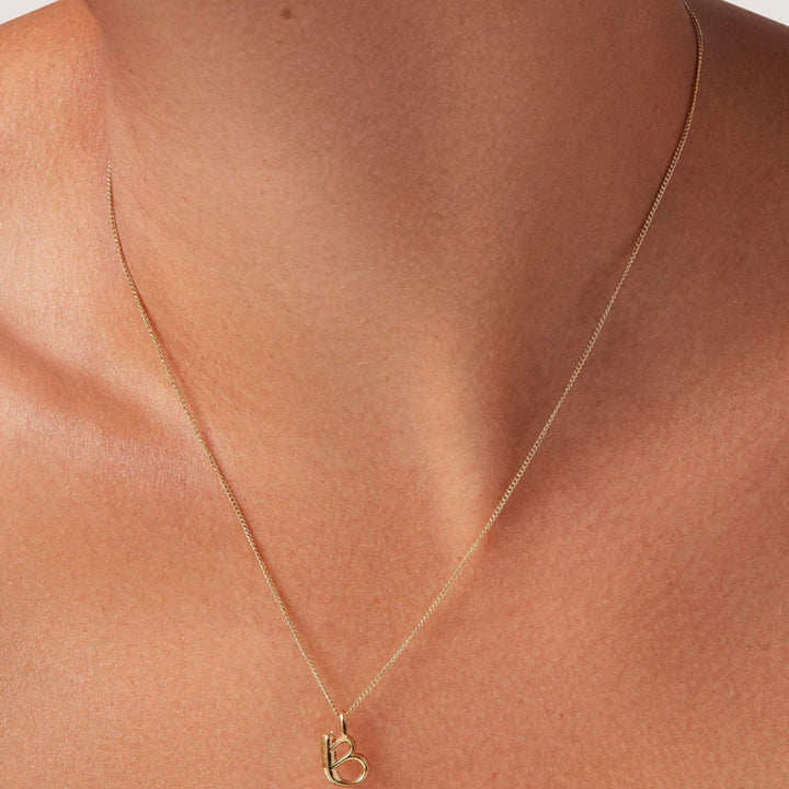 Monogram Necklace - B - High Polish Gold
