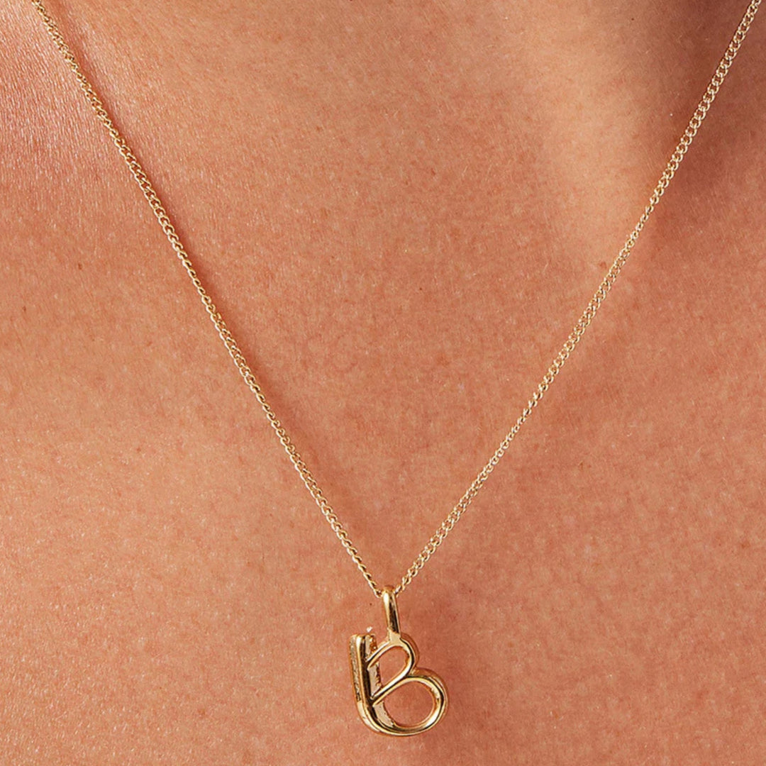 Monogram Necklace - B - High Polish Gold