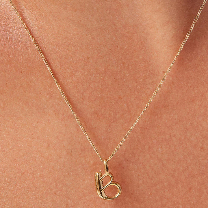 Monogram Necklace - B - High Polish Gold