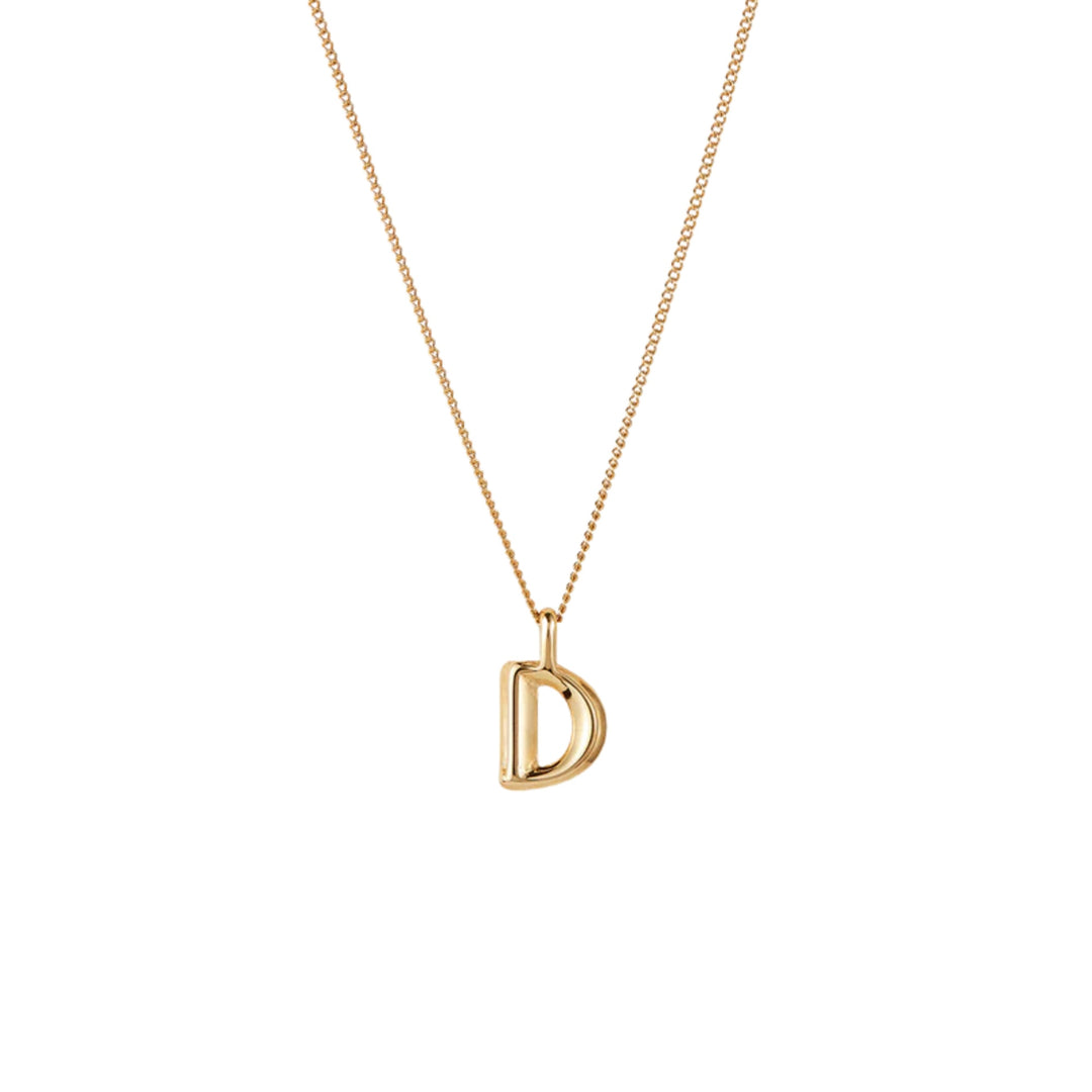 Monogram Necklace - D - High Polish Gold