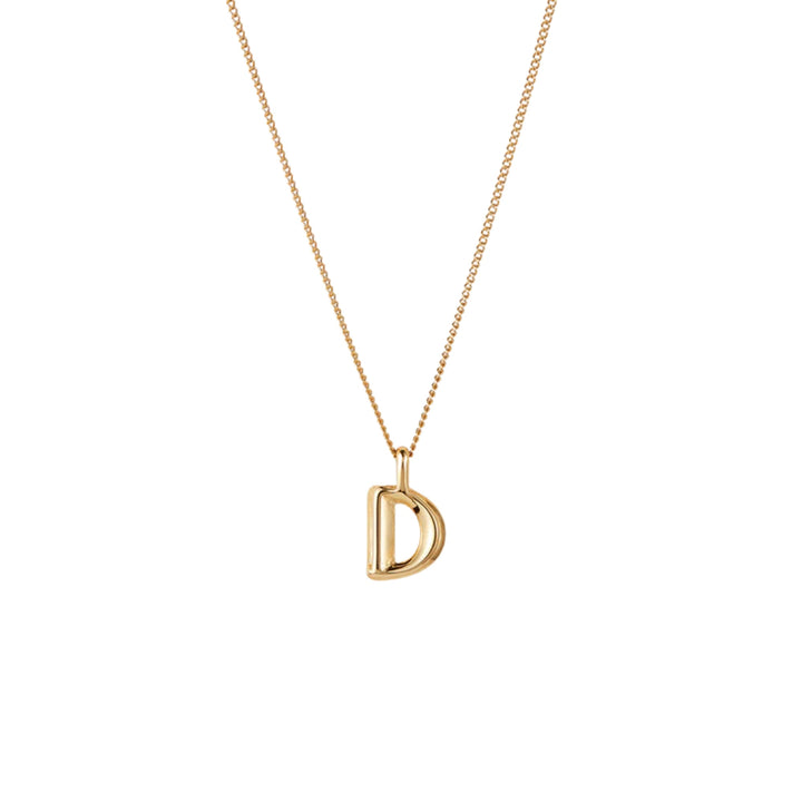 Monogram Necklace - D - High Polish Gold