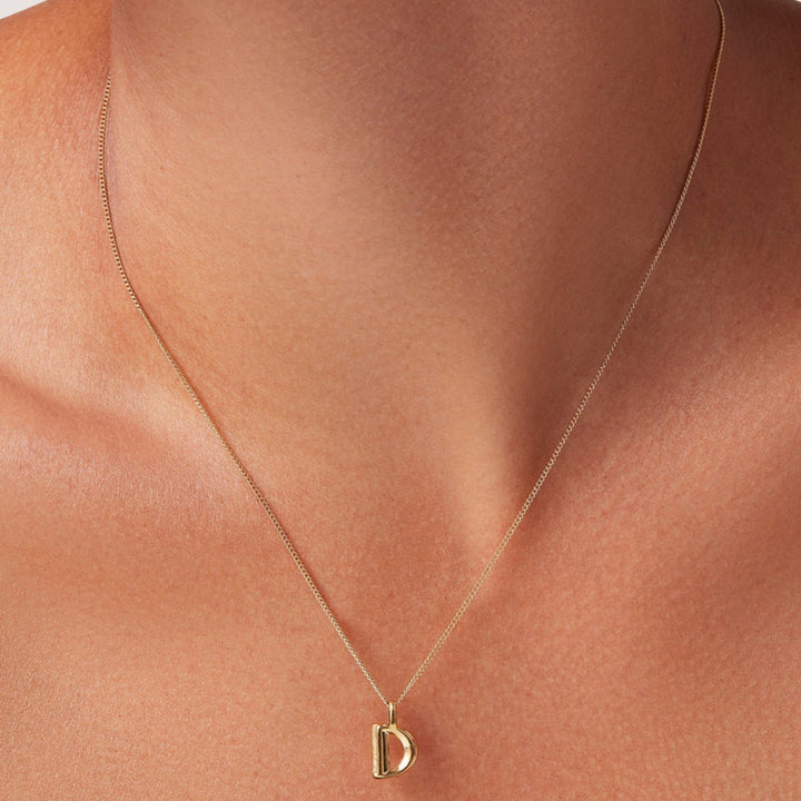 Monogram Necklace - D - High Polish Gold