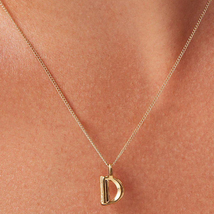 Monogram Necklace - D - High Polish Gold