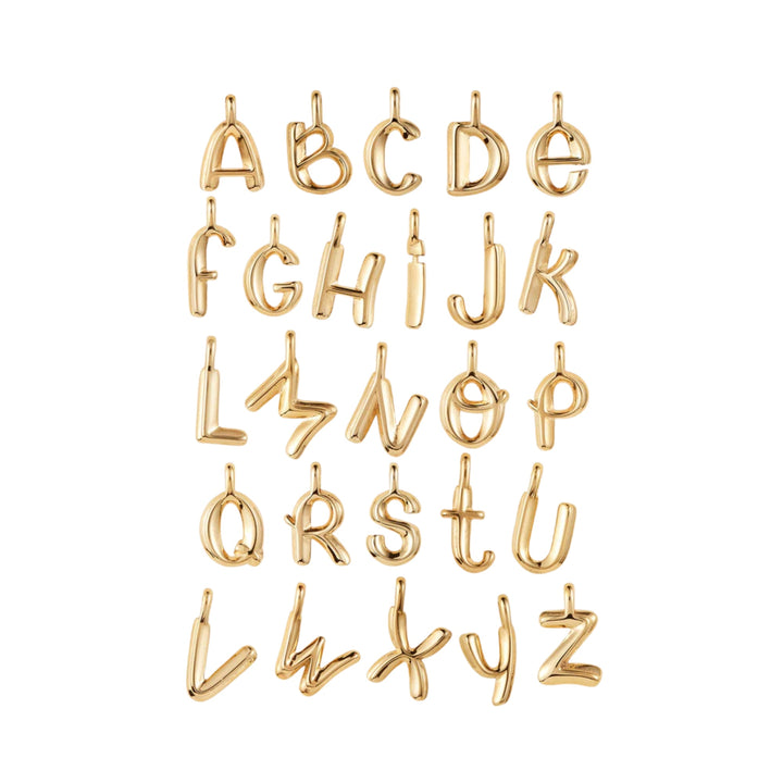 Monogram Necklace - D - High Polish Gold