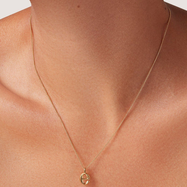 Monogram Necklace - E - High Polish Gold