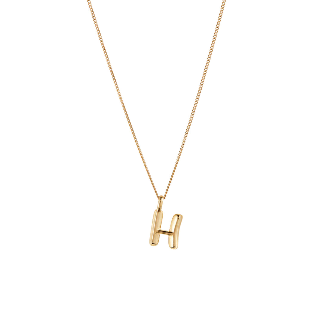 Monogram Necklace - H - High Polish Gold
