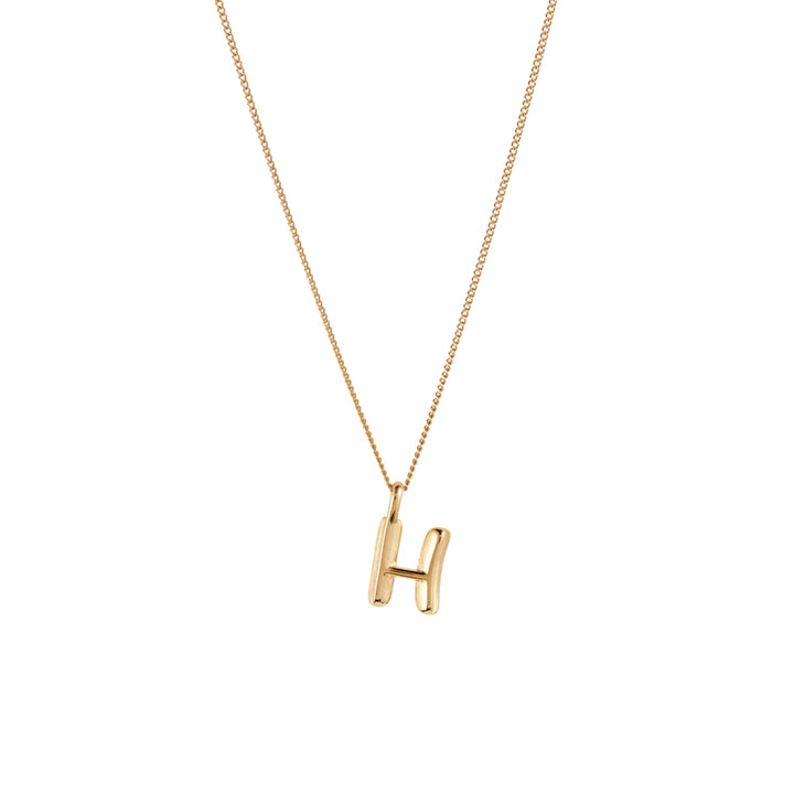 Monogram Necklace - H - High Polish Gold