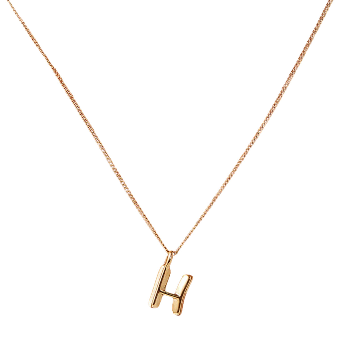 Monogram Necklace - H - High Polish Gold