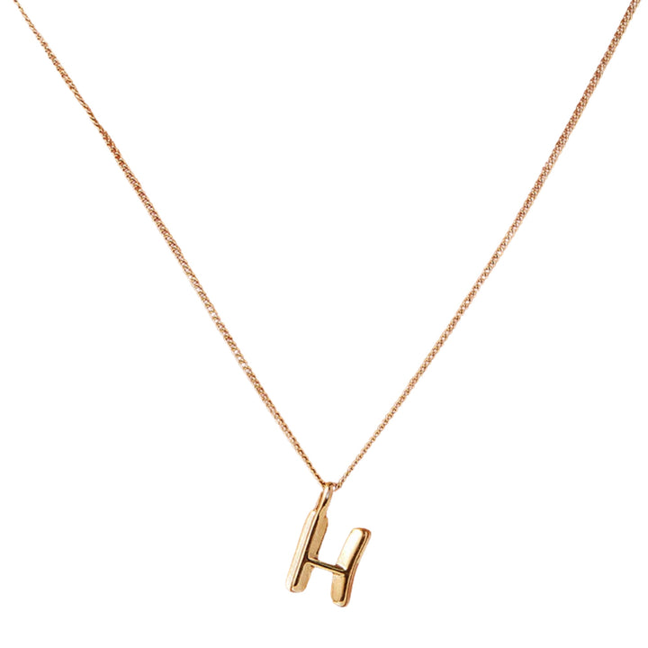 Monogram Necklace - H - High Polish Gold