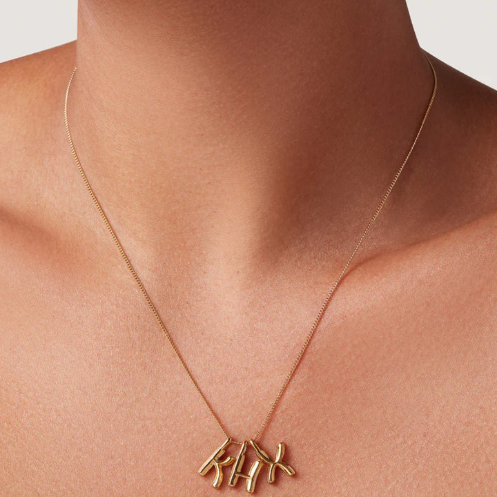 Monogram Necklace - H - High Polish Gold